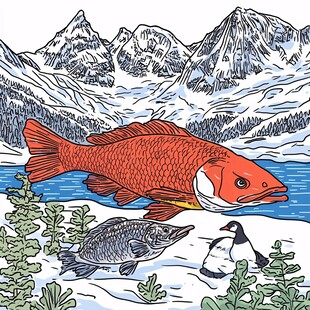 野生鱼插画