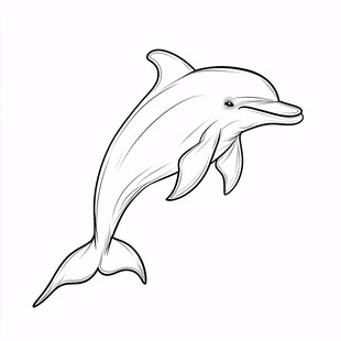 手绘海豚设计图标形象