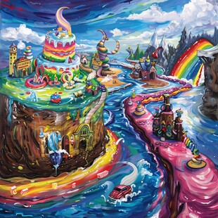 希望之泉地标插画