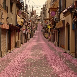 花瓣铺成的小路