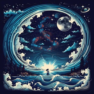 乘风破浪包装插画