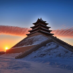 雪后望海楼