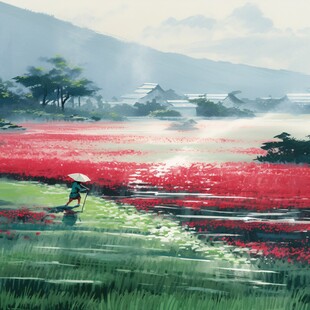 唯美花田场景
