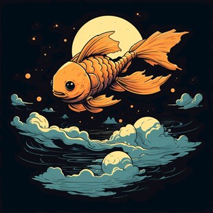 创意金鱼潮流插画