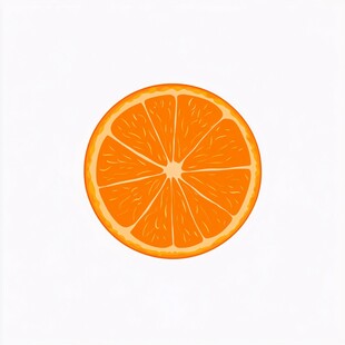 版画风线条橙子