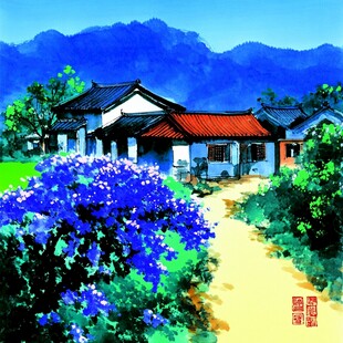 山村插画