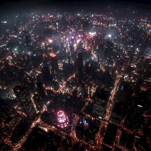 东方明珠灯火通明