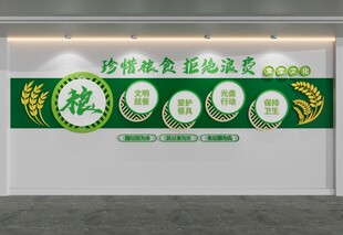 绿色食堂文化节约粮食文化墙