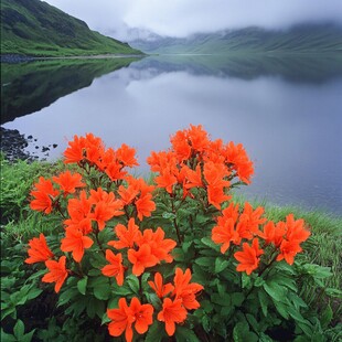 杜鹃花火山熔岩堰塞湖