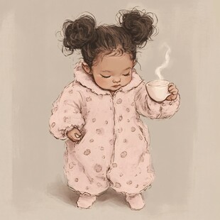 手绘奶娃