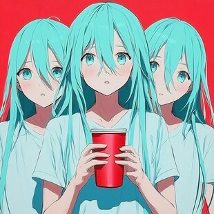 蓝绿色头发