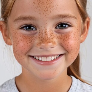 满脸雀斑的儿童