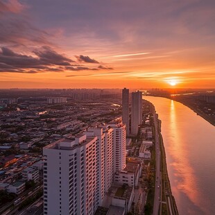 罗店住宅夕阳