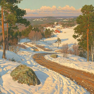 冬天油画