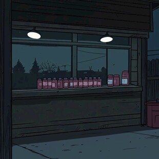 小卖部夜景
