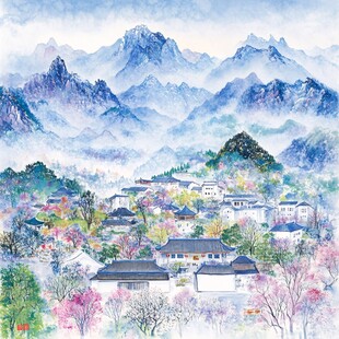 江南香山风景区插画