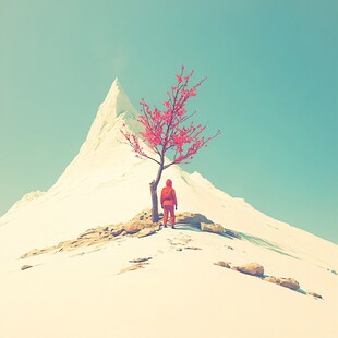 粉红色的超现实风景