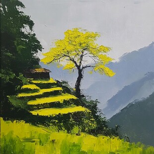 茶山油画