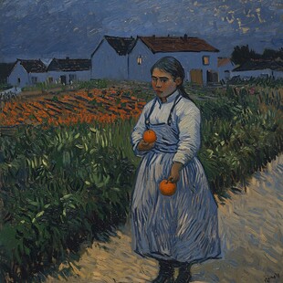 摘果实的陶瓷少女