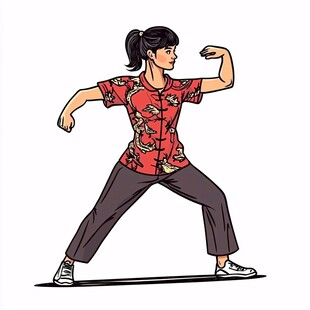 太极拳插画人物