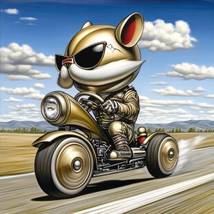 骑摩托车的小熊