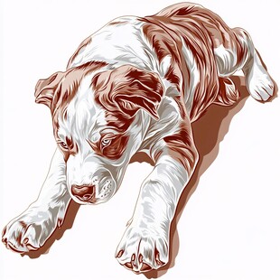 白色犬类插画