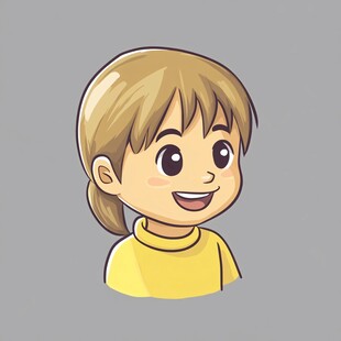 卡通女孩半身像