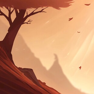 荒野黄昏插画