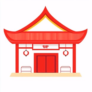 药店会员日古建插画