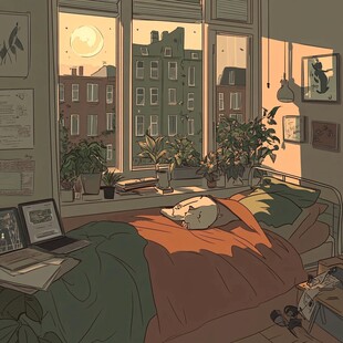 惬意下午插画