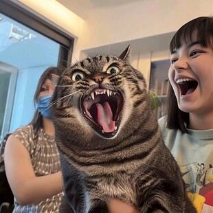 张大嘴的猫