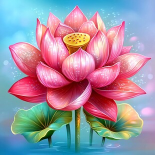 鼠绘精绘莲花花朵