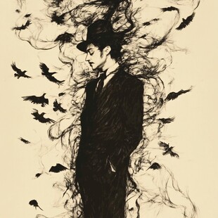 潮流酷帅颓废插画