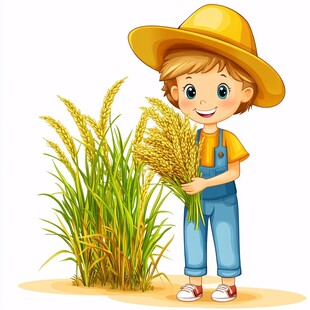 稻谷卡通设计