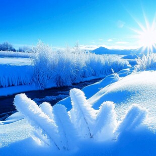 阳光下冰天雪地