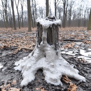 雪地树根