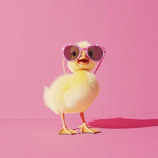 戴墨镜小鸭子