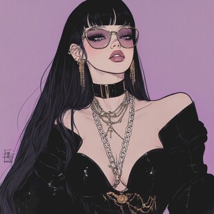 酷女孩插画