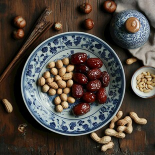 红枣花生食材