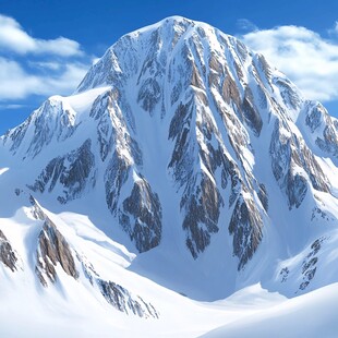 电脑绘画雪山
