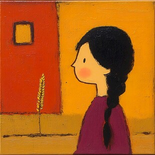 逛画展的女孩