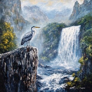油画山水花鸟动物画