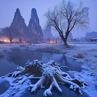 喀斯特雪景