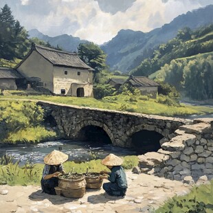 乡村场景插画