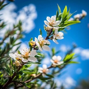 仰拍杏花