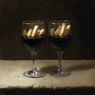 酒杯油画