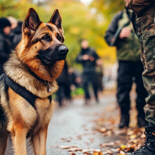 巡逻的警犬