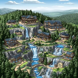 凉山建筑插画