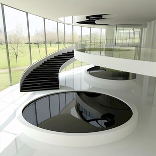 旋转楼梯天窗中庭