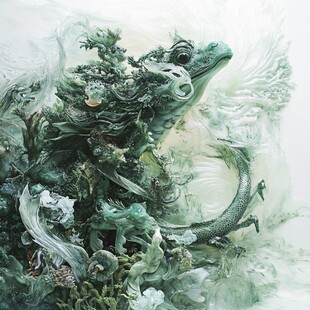 绿色翡翠仙境摆件